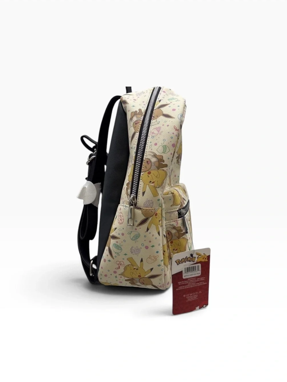Bioworld Pokémon Pikachu Eevee Mini Backpack Poké Ball Cream NWT